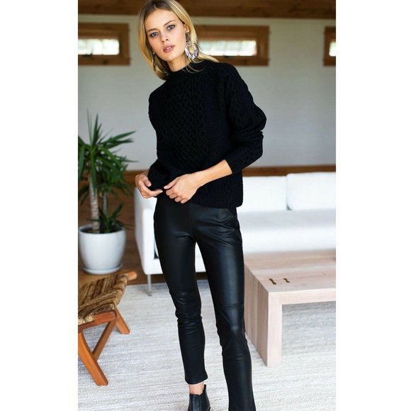 Emerson Fry Pants - Emerson Fry NWT XL & XS Vegan Leather Legging Black High Rise Elastic Waist